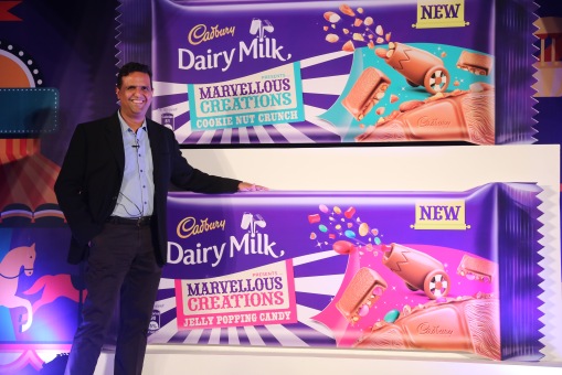Mondelez India introduces Cadbury Dairy Milk Marvellous Creations. Prashant Peres - Director - Marketing (Chocolates) Mondelez India launching the product (2)